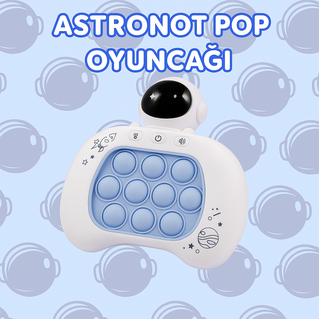 Bulut Beyazı Astronot Model Popit Toys | Elektronik Popit