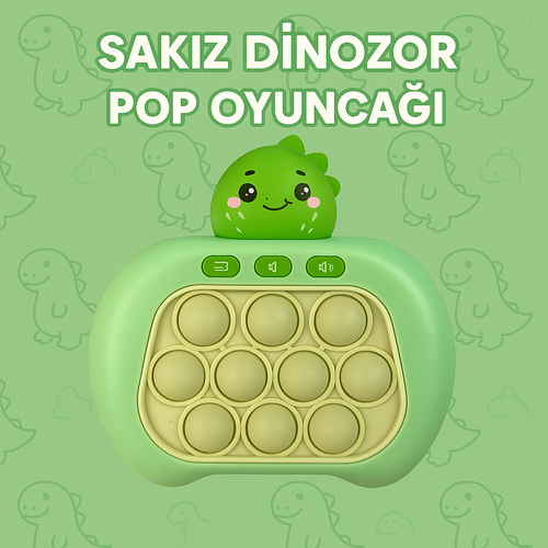 Zümrüt Yeşili Dino Model Popit Toys | Elektronik Popit